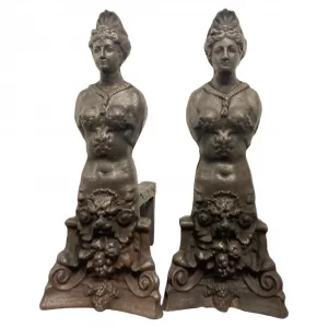 Set von dekorativen Meerjungfrauen-Kaminböcken