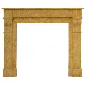 Antiker Kaminsims aus gelbem Marmor