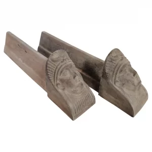 Antike Kaminböcke / Feuerböcke "französische Sphinx"