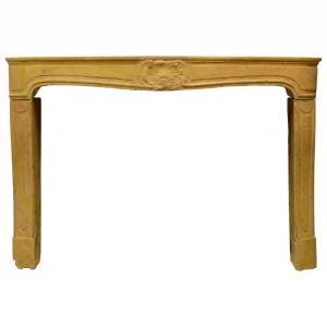 Antiker gelber Kalkstein-Kamin