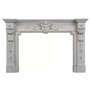 Antiker Kamin aus weißem Marmor