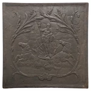 Antike Kaminplatte "Poseidon, Gott der Meere".