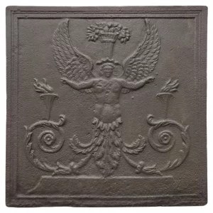 Antike Kaminplatte / Rückwand "Erzengel"