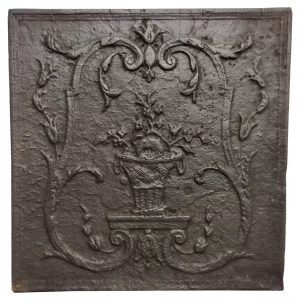 Antike Kaminplatte / Rückwand "Vase mit Blumen".