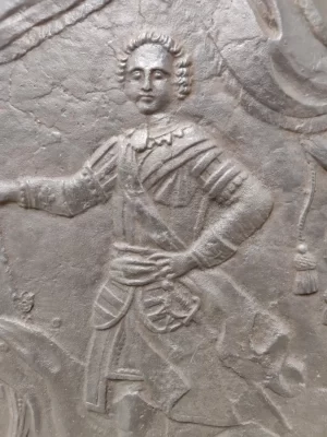 Antike Kaminplatte / Rückwand "Louis XVI, Louis der Letzte"