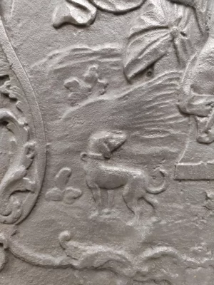 Antike Kaminplatte / Rückwand "Das Bad der Diana"