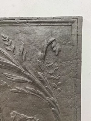 Antike Kaminplatte mit Poseidon "Gott der Meere"