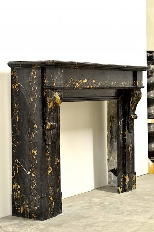 Portoro Marble Fireplace Mantel