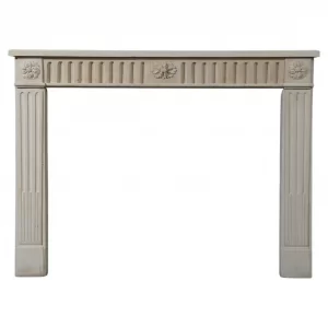 Antiker Kalkstein-Kaminsims, Louis XVI-Stil