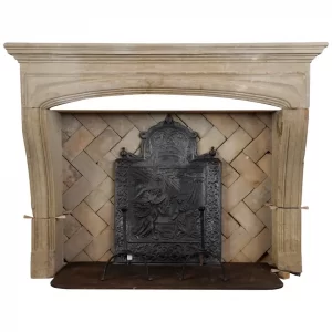 Louis XIV-Kaminsims aus Kalkstein